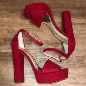 Red Chinese Laundry Platfrom Heels -Size 8